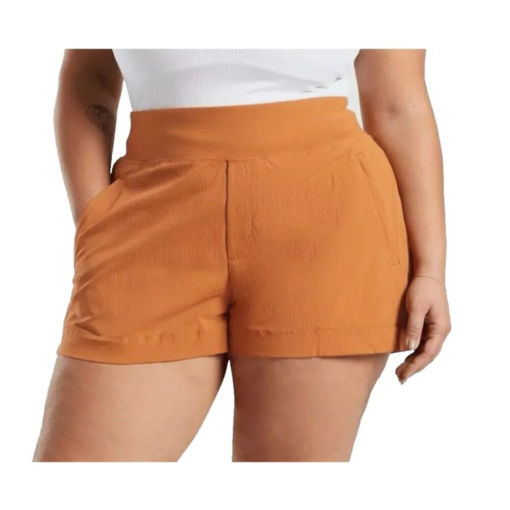 Athleta Women's Trekkie North Athletic Hiking Shorts w/Pockets Plus Size 26 Rust